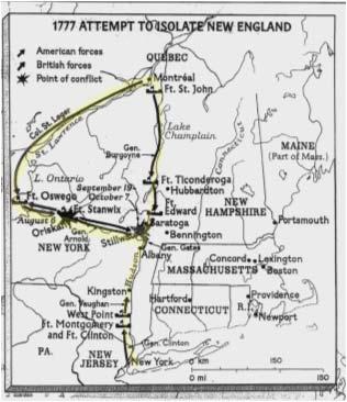 Leger moves east from Oswego. Gen. Burgoyne moves south from Montreal.