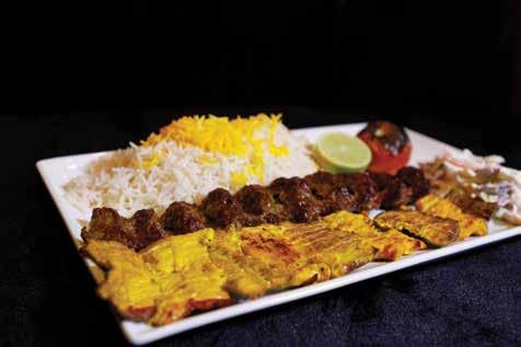JIL ÂÀI{ Shahi Kebab Charbroiled marinated juicy breast of chicken or thigh fillet and one skewer of