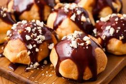Choux Pastry This type of pastry is quite complex to make. This method is used to make profiteroles and dumplings. WATER: water is used in this process to make a batter.
