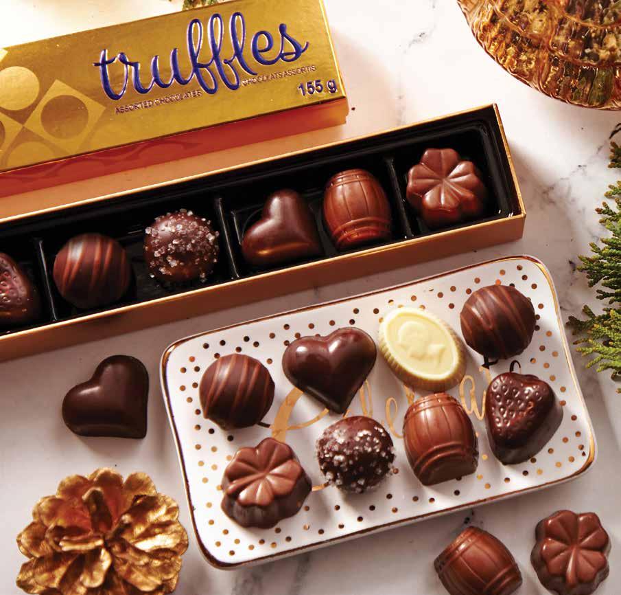 Truffles Our traditionally crafted truffles bring a lot of flavour to the dinner table, featuring these celebratory spirits and liqueurs: Grand Marnier, Baileys Irish Cream, Baja