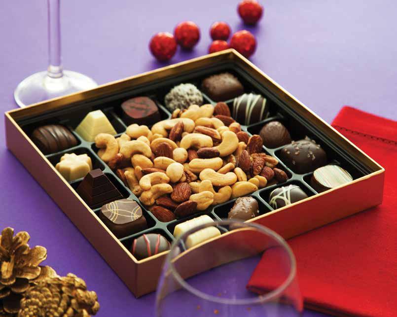 Milk & Dark Chocolates & Roasted Nuts Tis the season to enjoy some fantastic Purdys chocolates (all crafted from 100% sustainable cocoa) and a selection of crunchy cashews, almonds,
