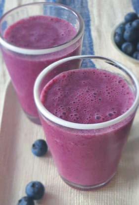 Berry Blue Smoothie Ingredients 2 cups fresh or slightly thawed frozen blueberries 1 container (8 ounces) lowfat vanilla yogurt 1 can (6 ounces) unsweetened pineapple juice 3 tablespoons honey 1 ½