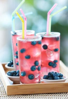 Pink Blueberry Lemonade Ingredients 1 3 cup sugar 1-¼ cups fresh blueberries, divided 1 3 cup lemon juice Instructions In 1 quart glass measuring cup, combine sugar, 2 tablespoons of the blueberries