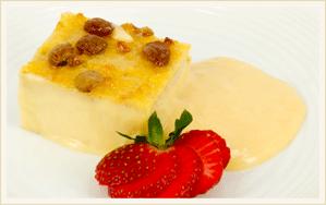 Bread &Butter Pudding with Custard Enjoy traditional moist pudding with creamy custard.