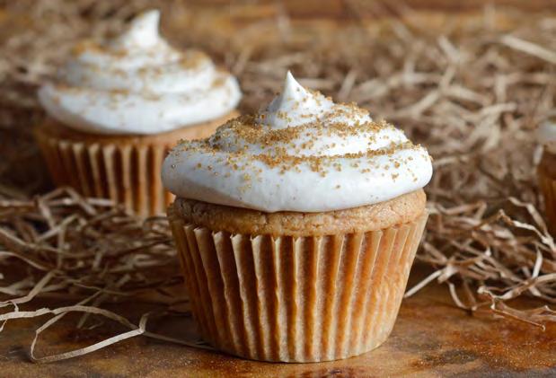 Makes 18 servings Cupcakes 1/2 cup unsalted butter, softened 1 cup sugar 1 egg 1 cup MUSSELMAN S Apple Butter 1/2 cup plain greek yogurt 1 teaspoon vanilla extract 2 cups flour 1/2 teaspoon ground