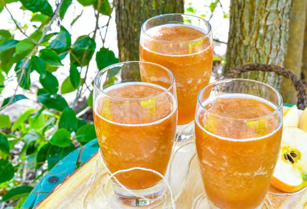 Frozen Apple Daiquiri Makes 4 servings 8 cups ice ½ cup MUSSELMAN S Apple Butter 1 cup MUSSELMAN S Apple Juice or Cider 1 cup spiced rum ¼ cup amaretto 2 tablespoons maple syrup Recipe created by