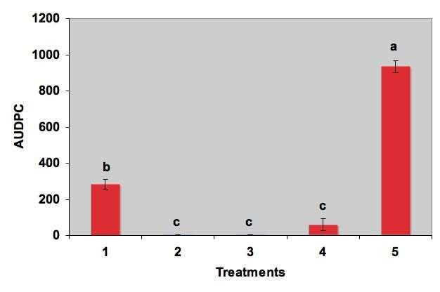 AUDPC- Area Under Disease Progression Curve (Higher the AUDPC, higher the disease) Variety,