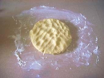 press the dough into a flat disk, and