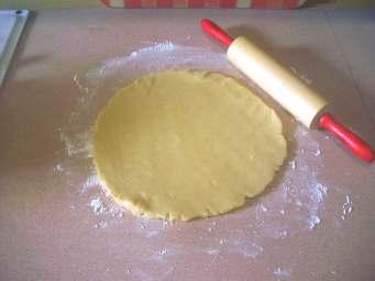 slowly work down the plate of dough to a