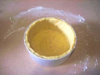 Press the dough equally around the walls of the cake form to the upper edge of the