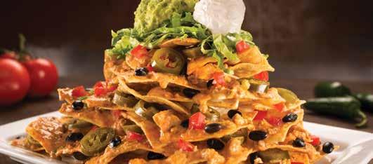 .. Tortilla Chips with Queso Spicy Beef Black Beans Sour Cream Guacamole Tomatoes Jalapeño Peppers Shredded Lettuce Fire-Roasted Salsa INCLUDE NEW!