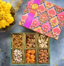 600 grams Contents: 100 grams each California Almonds, Iranian Pistachio, Mangalore