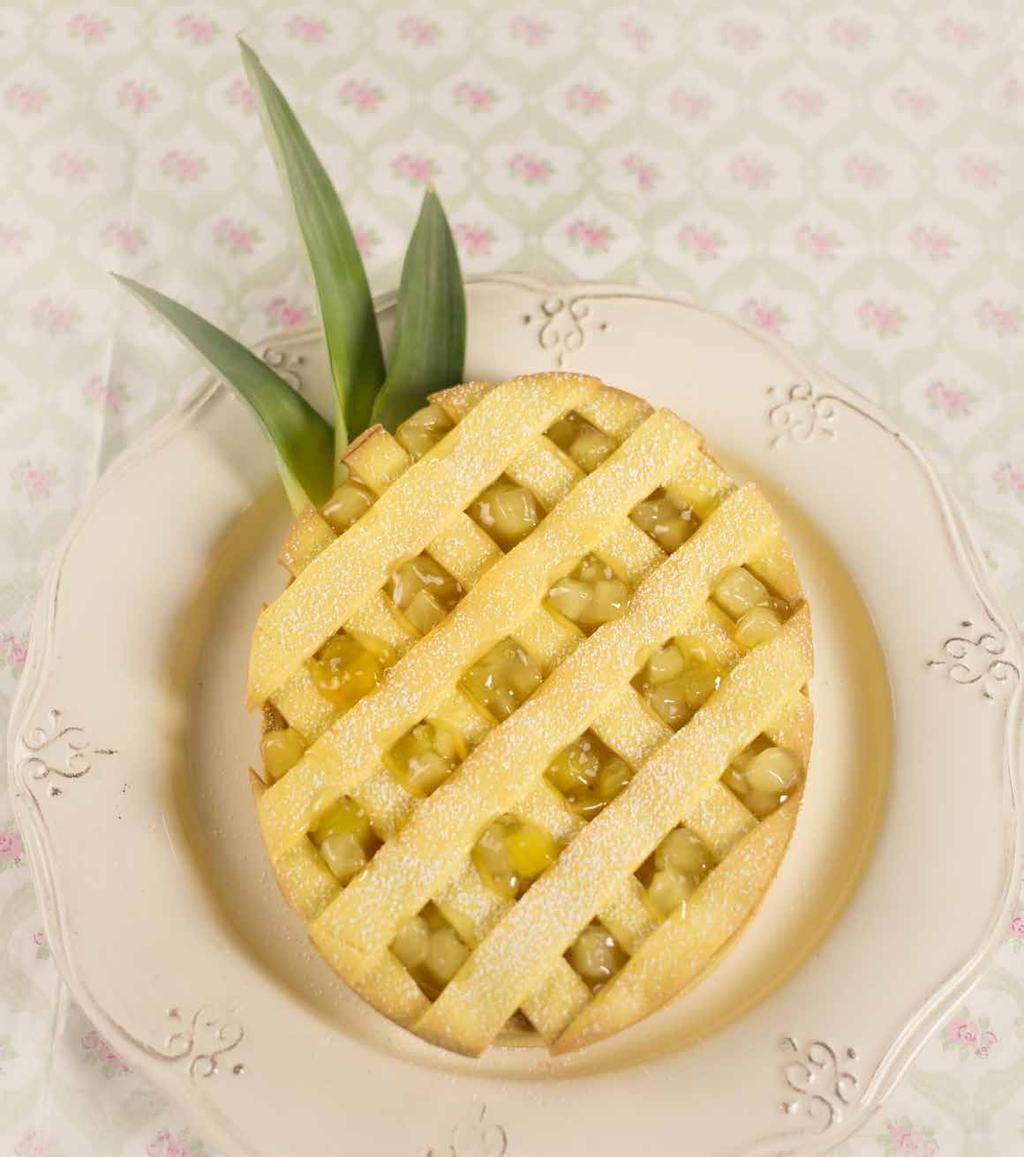 TART WITH PINEAPPLE PASTRY FILLING Shortcrust recipe 1 kg PreGel Frollis Gluten Free (Code 44524) 315 g Butter 125 g Eggs 125 g Egg yolks Thoroughly combine the ingredients together in a