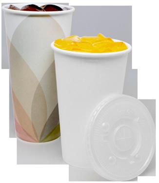 PAPER COLD CUPS & LIDS Paper Cold Cups - White PET Lids for Paper Cold Cups SIZE RIM DIA.