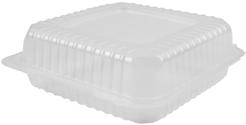 PLASTIC HINGED CONTAINERS Karat plastic hinged containers have a wide variety of applications in the food industry.