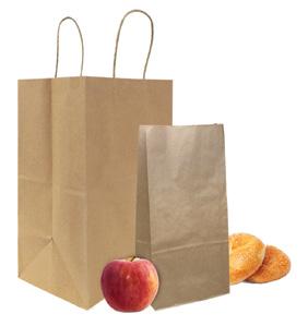 Our white plastic bags are available in two sizes to accommodate large and small carryout needs.