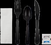 UTENSILS PP Cutlery Kits - Heavy Weight Bamboo Chopsticks - White Kit Includes: 1 x Knife, 1 x Fork, 1 x Tea Spoon, 1 x 1-Ply Napkin, 1 x Salt, 1 x Pepper, Individually Poly Wrapped with Salt and