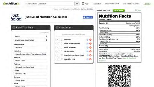 TOTALLY TRANSPARENT Our online ordering system works alongside Nutritionix to provide nutritional information for all of our products, even when a customer builds their own salad.