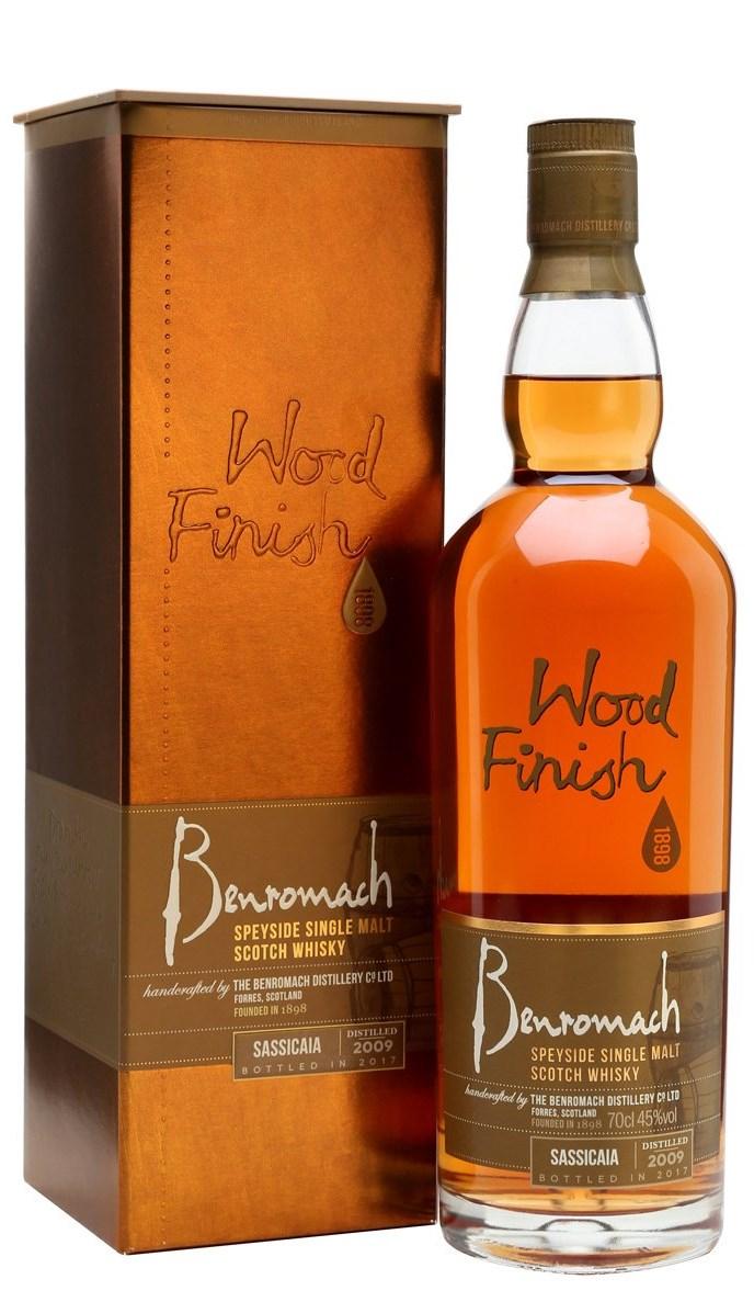 2009 BENROMACH CONTRASTS SASSICAIA 45% Alc/Vol; Speyside Pour yourself a good dram and notice the stunning deep ruby red colour, imparted by the former Sassicaia wine casks from Bolgheri.