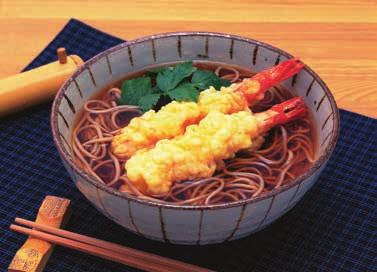noodles with tempura served with soba sauce OCHA SOBA RM22 Cold green tea noodles served with soba