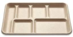 4/125 500 BGW-10 10" Plate - Natural Brown 4/125 500 BGW-10-3 10" 3-Compartment Plate -