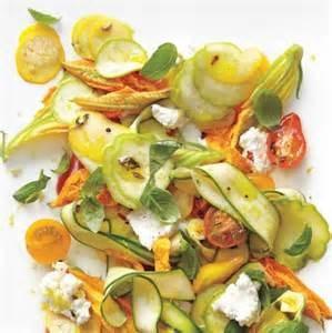 Shaved Squash Salad with Tomatoes, Zucchini blossoms, Ricotta and Thyme Oil (Serves 4) 1 generous handful fresh thyme sprigs (about 3/4 ounces) 1/4 cup extra-virgin olive oil 1/2 tsp finely grated
