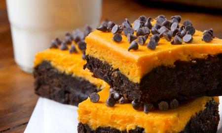 SWEET POTATO CHEESECAKE BROWNIES Brownie Layer package (8. ounces) dark chocolate fudge brownie mix cup mashed sweet potato, cooled Preheat oven to 0 F.
