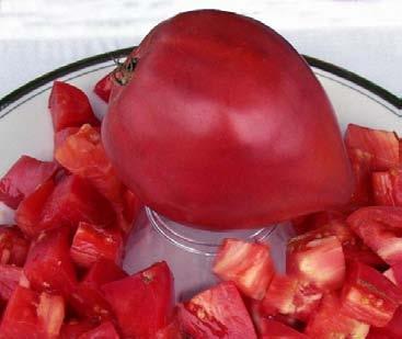 Early maturing for a heartshaped tomato, the large, visually beautiful, pink-red fruit normally weighs about 1 pound.