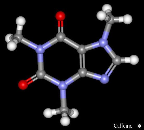 Caffeine (1, 3, 7- trimethylxanthine) found in coffee, sodas and some OTC medicine