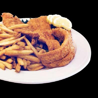 99 CHICKEN STRIPS basket Served with French fries and choice of ranch or BBQ dressing. 8.59 HAM STEAK OFF THE BONE Served with choice of potato. 8.99 BOWL OF SOUP OF THE DAY 3.