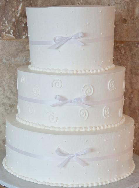 Ribbon and Pearls Graceful Scroll Fancy Curls Modern Chic Cake
