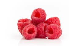 Raspberries One cup of raspberries contains a mere 64 calories with 8 grams of fiber and a net carbohydrate content of only 7 grams.