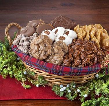Chocolate Bear Claws, Cinnamon Pecans, creamy Chocolate Fudge and crunchy Glazed Pecans.