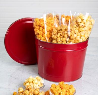 95 Candy Canister of Chocolate Caramel Corn We take our fresh popped Caramel Corn and