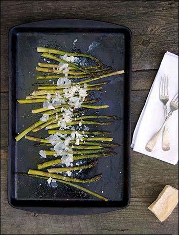 My favorite way to eat asparagus is not boiled, not steamed, but roasted.