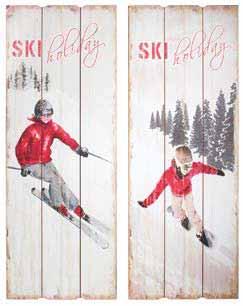 75 7 71772 75100 0 7 71772 75097 3 RT0702 Ski wall art. MDF. 2 asst.