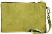 25 RT3671-81 Olive green velvet versatile swag/shoe bag. Lined.