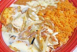 Served with grilled onions, rice, beans and tortillas 10.
