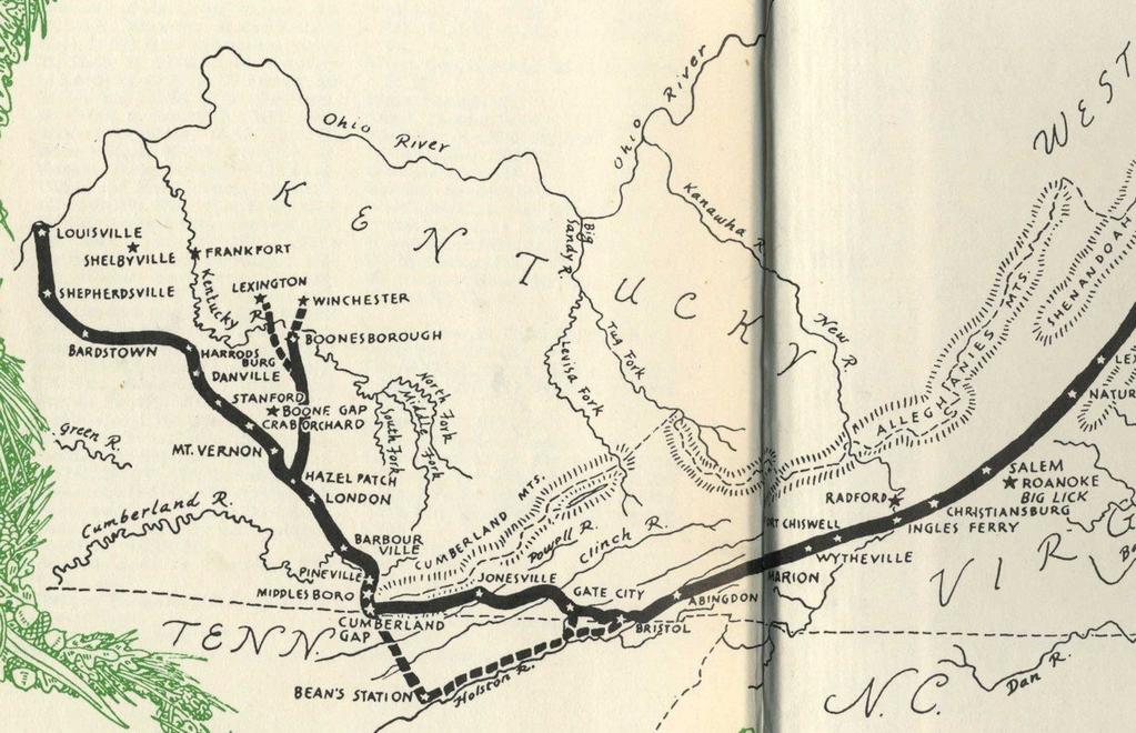 Crossing the mountains, 1800 Major route though the Cumberland water gap, which was accessed