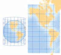 Cylindrical Projection (Mercator) 60 N 40 N Learning the Skill To make flat maps, mapmakers project the curved surface of Earth onto a piece of paper. This is called a map projection.
