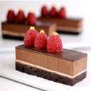 CASE COUNT: 69 layered with White Chocolate Raspberry Ganache and Dark Chocolate Mousse,