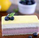 Biscuit Cuilliere Sponge Cake brushed with Blueberry Syrup, topped with a Lemon White