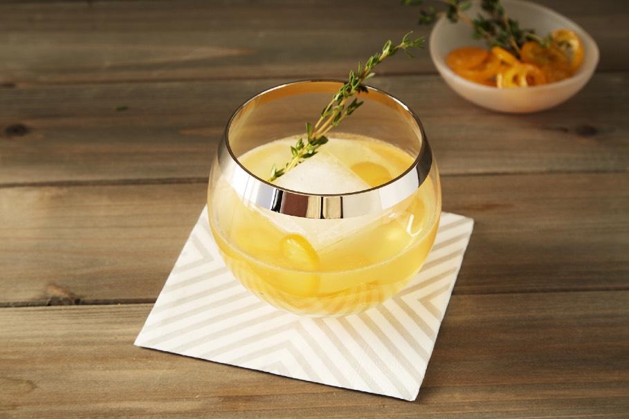 Kumquat Thyme Cocktail Sophisticated and aromatic, this unique cocktail is easy to make at home.