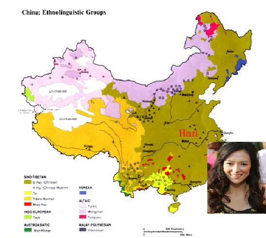 Distribution of ethnic groups (Cont.) Han Chinese constitute about 92% of the population of mainland China.