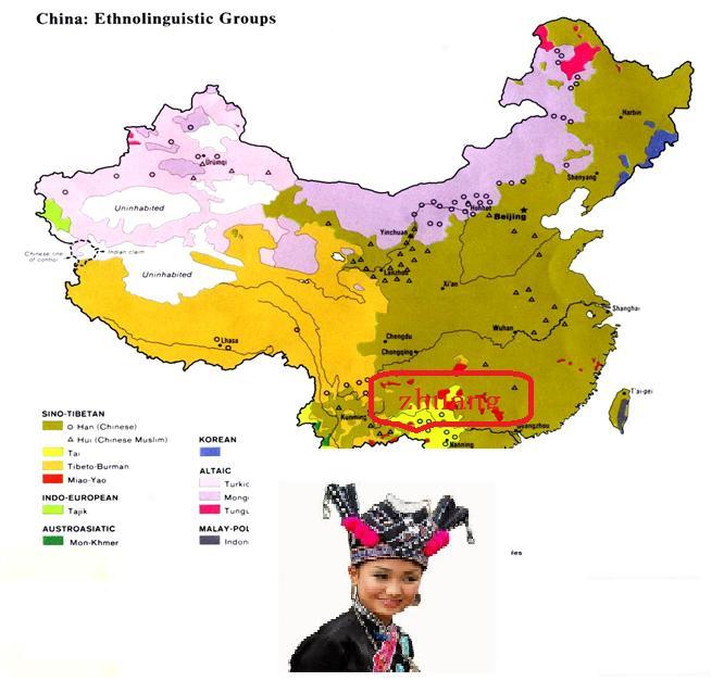 Distribution of ethnic groups (Cont.) Zhuang people live in the Guangxi Zhuang Autonomous Region in southern China.