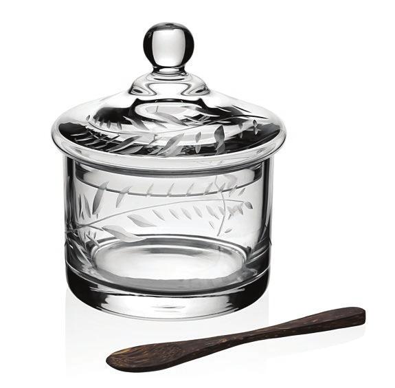 HONEY JARS & SUGAR BOWLS HONEYCOMB Honey Jar and Spoon 805427 5" - 13cm JASMINE Covered