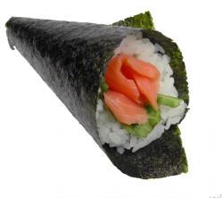 SUSHI BAR Temaki A large cone shaped piece of nori on the outside with