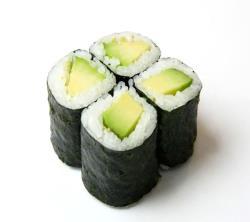fish draped over it Maki & Futomaki Rolls of rice with either one ingredient in