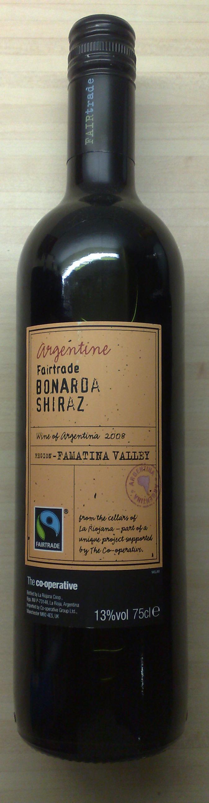 The Wines Fairtrade Shiraz, 2007, 13%, La Riojana, Famatina Valley,