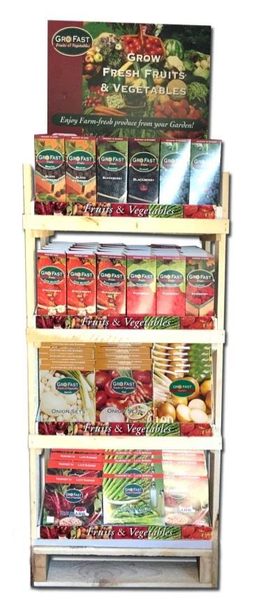 Self Display Racks Spring BEST sellers - Touch of Spring * 17 varieties of edibles to choose for your garden or landscape * Adjustments made based on 35 years experience with fruits & veggies * Two